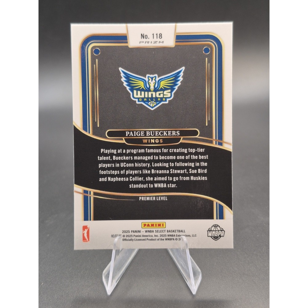 2025 Select WNBA Paige Buckers #118 Rookie Silver Prizm Premier Level (RC) Wings - Picture 2 of 10